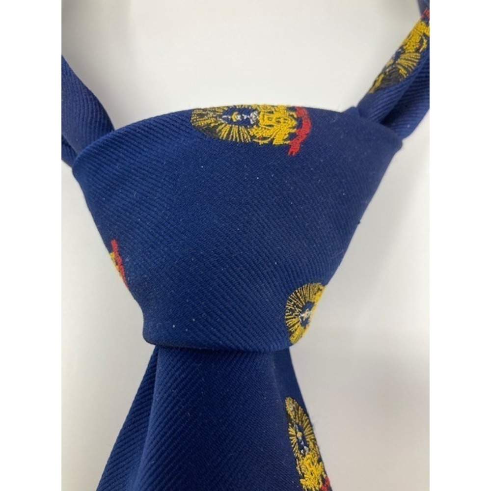 WM Chelsea ltd Tie With Embroidered Crest Blue 56 x 3x34